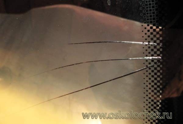 ремонт внутренних трещин лобового стекла